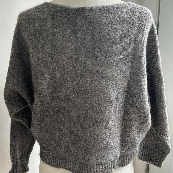 Rebelqueen by Liu Jo Dark Heather Grey Mohair-Blend Dolman Heart Sweater – EU M - Picture 4 of 12